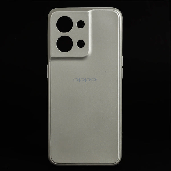 Dark Grey Metallic Finish Silicone Case for Oppo Reno 8