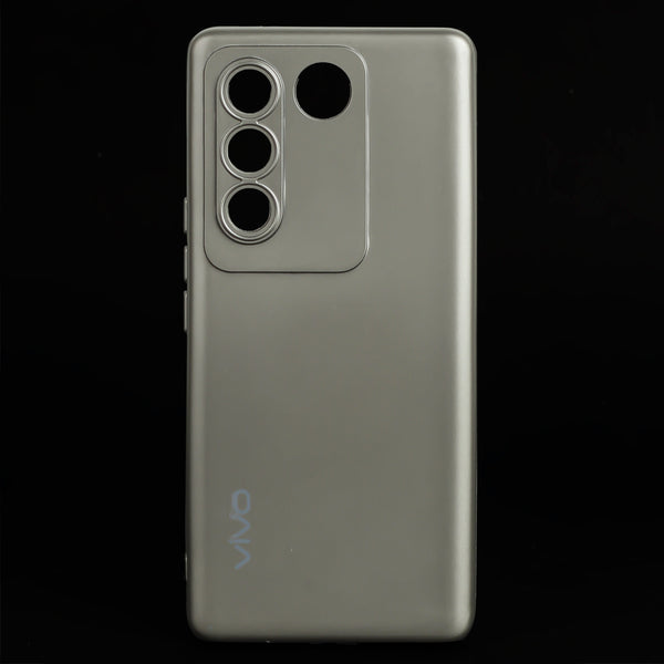 Dark Grey Metallic Finish Silicone Case for Vivo V27 Pro 5G