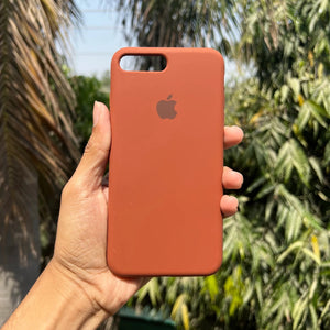 Brown Original Silicone case for Apple iphone 8 Plus