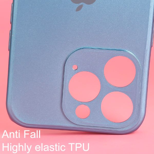 Blue Metallic Finish Silicone Case for Apple Iphone 14 Pro Max