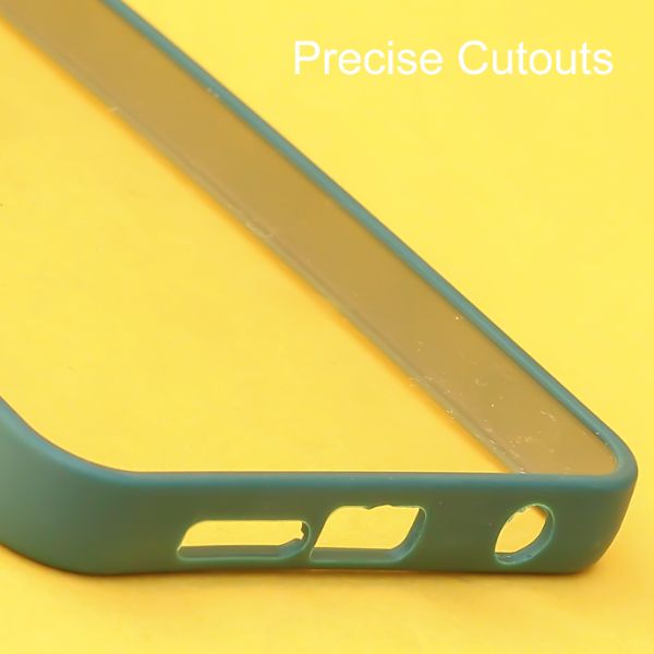 Dark Green Metal Safe Transparent Case for Redmi Note 9 Pro max