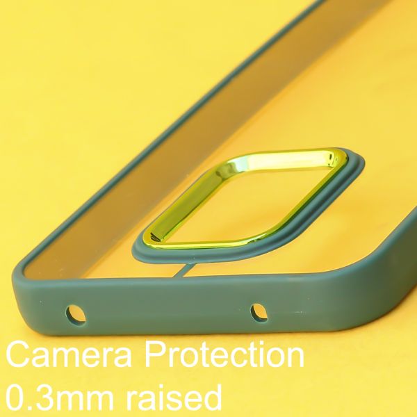 Dark Green Metal Safe Transparent Case for Redmi Note 9 Pro max