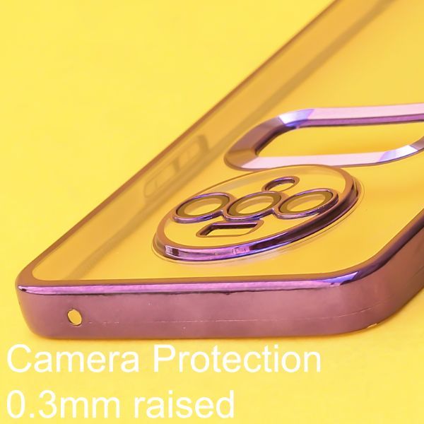 Purple 6D Chrome Logo Cut Transparent Case for Oneplus 7T