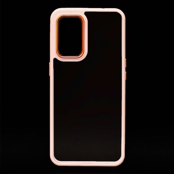 Peach Metal Safe Transparent Case for Oneplus 8T