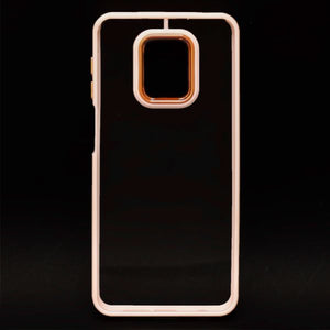 Peach Metal Safe Transparent Case for Redmi Note 9 Pro Max