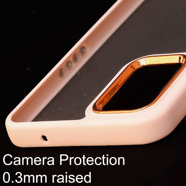 Peach Metal Safe Transparent Case for Oneplus 8T