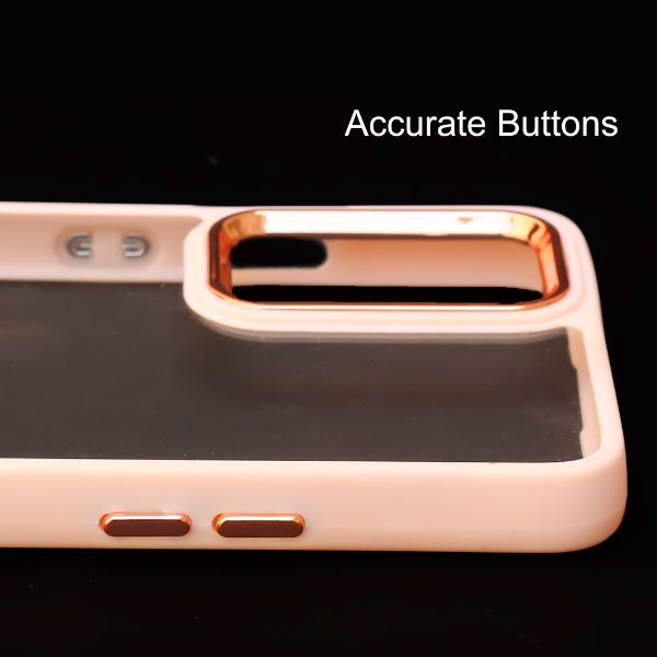 Peach Metal Safe Transparent Case for Redmi Note 10 Pro