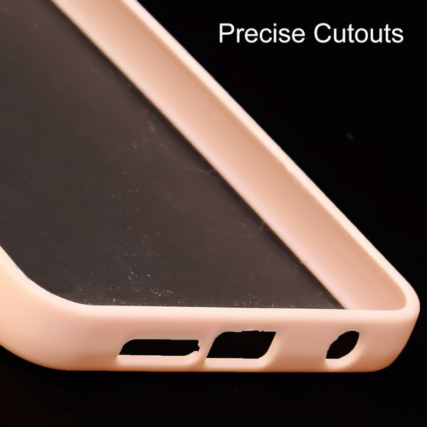 Peach Metal Safe Transparent Case for Redmi Note 9 Pro Max