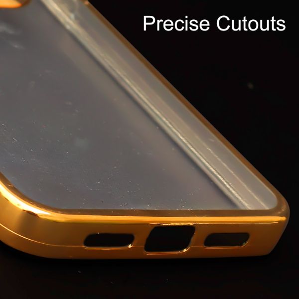 Gold 6D Chrome Logo Cut Transparent Case for Oneplus 6T