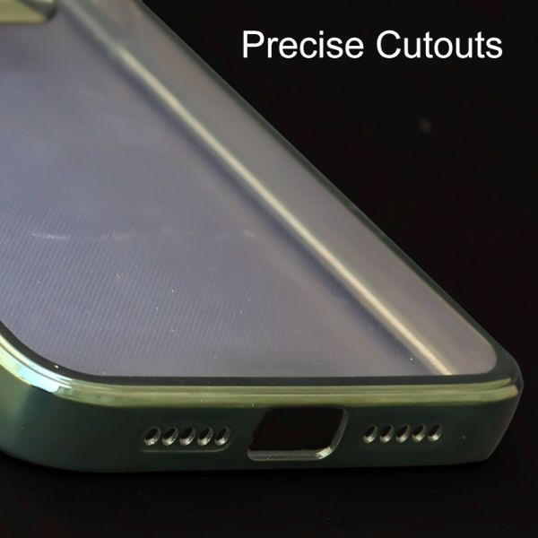 Green 6D Chrome Logo Cut Transparent Case for Oneplus 6T