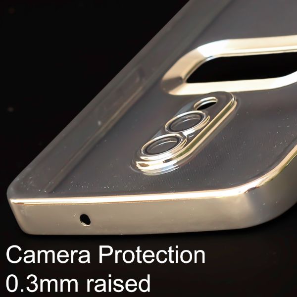Silver 6D Chrome Logo Cut Transparent Case for Oneplus 7