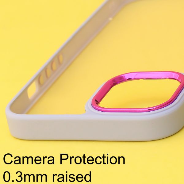Purple Metal Safe Transparent Case for Apple iphone 14 Plus