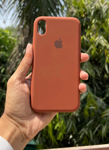 Brown Original Silicone case for Apple iphone XR