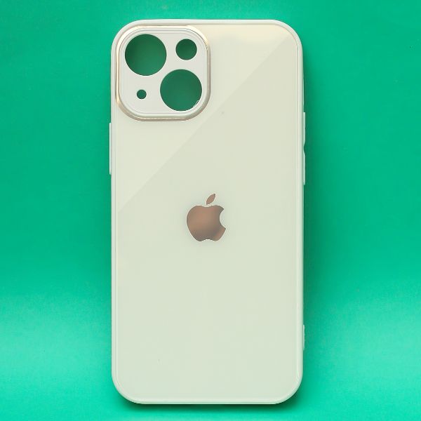 White camera Safe mirror case for Apple Iphone 15 Plus