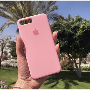 Pink Original Silicone case for Apple iphone 8 Plus