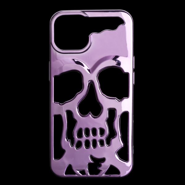 Purple Hollow Skull Design Silicone case for Apple iphone 14 Plus