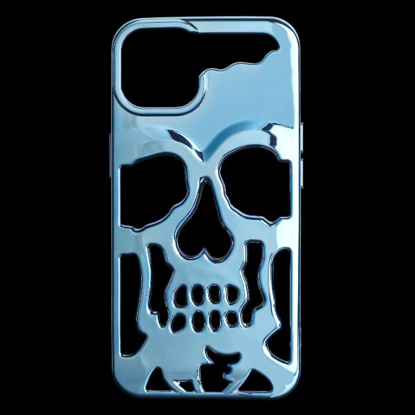 Blue Hollow Skull Design Silicone case for Apple iphone 13