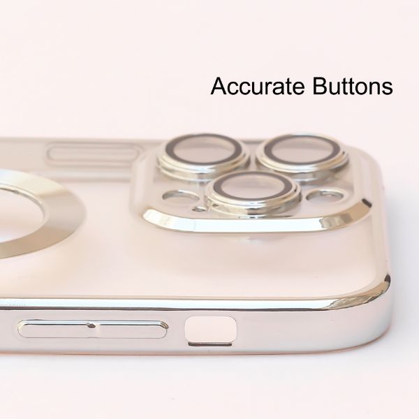Silver 6D Chrome Logo Cut Transparent Case for Apple iphone 12 Pro