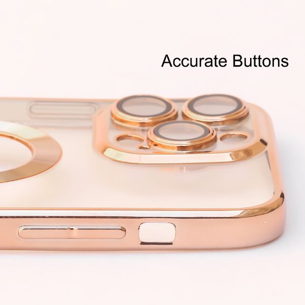 Gold 6D Chrome Logo Cut Transparent Case for Apple iphone 12 Pro Max
