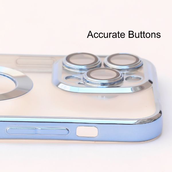 Blue 6D Chrome Logo Cut Transparent Case for Apple iphone 11 Pro Max