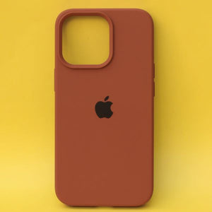 Brown Original Silicone case for Apple iphone 15 Pro
