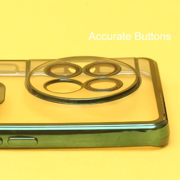 Green 6D Chrome Logo Cut Transparent Case for Oneplus 11