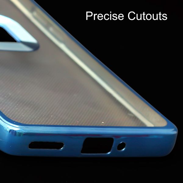 Blue 6D Chrome Logo Cut Transparent Case for Oneplus 11R