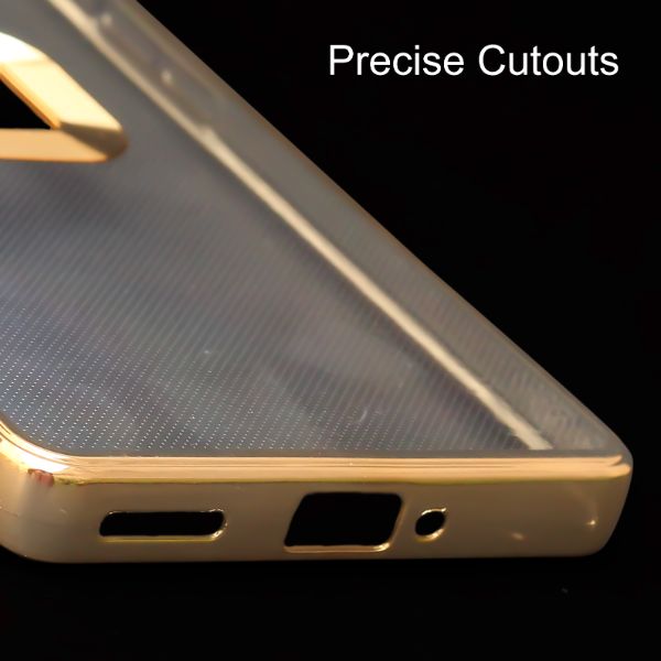 Gold 6D Chrome Logo Cut Transparent Case for Oneplus 11R