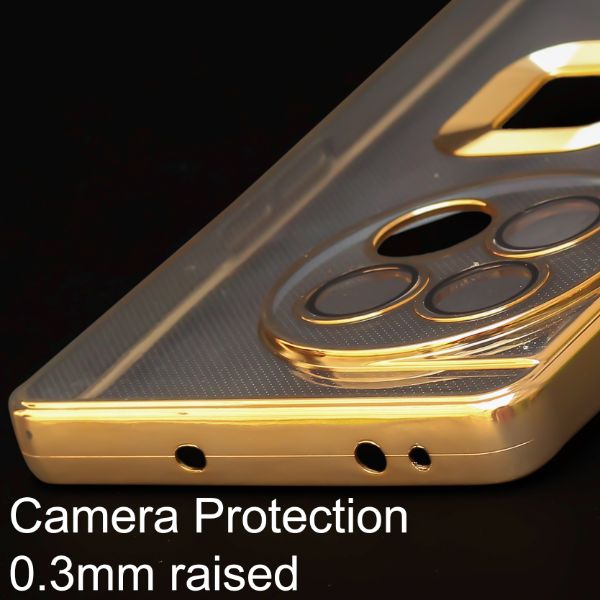 Gold 6D Chrome Logo Cut Transparent Case for Oneplus 11R