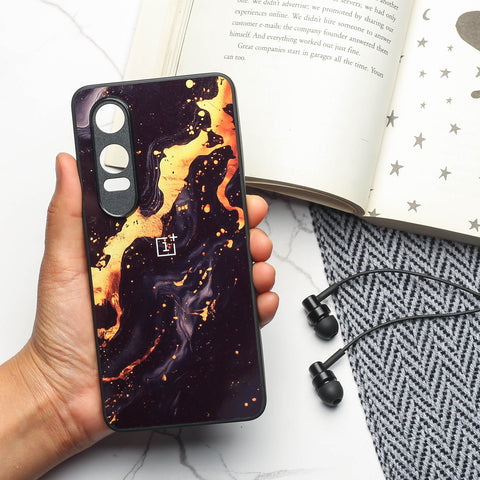 Black Gold Blaze metal back case for Samung S23 FE