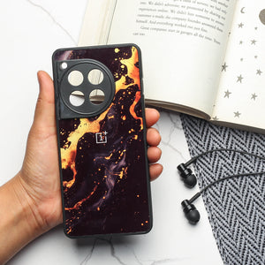 Black Gold Blaze metal back case for OnePlus 12R