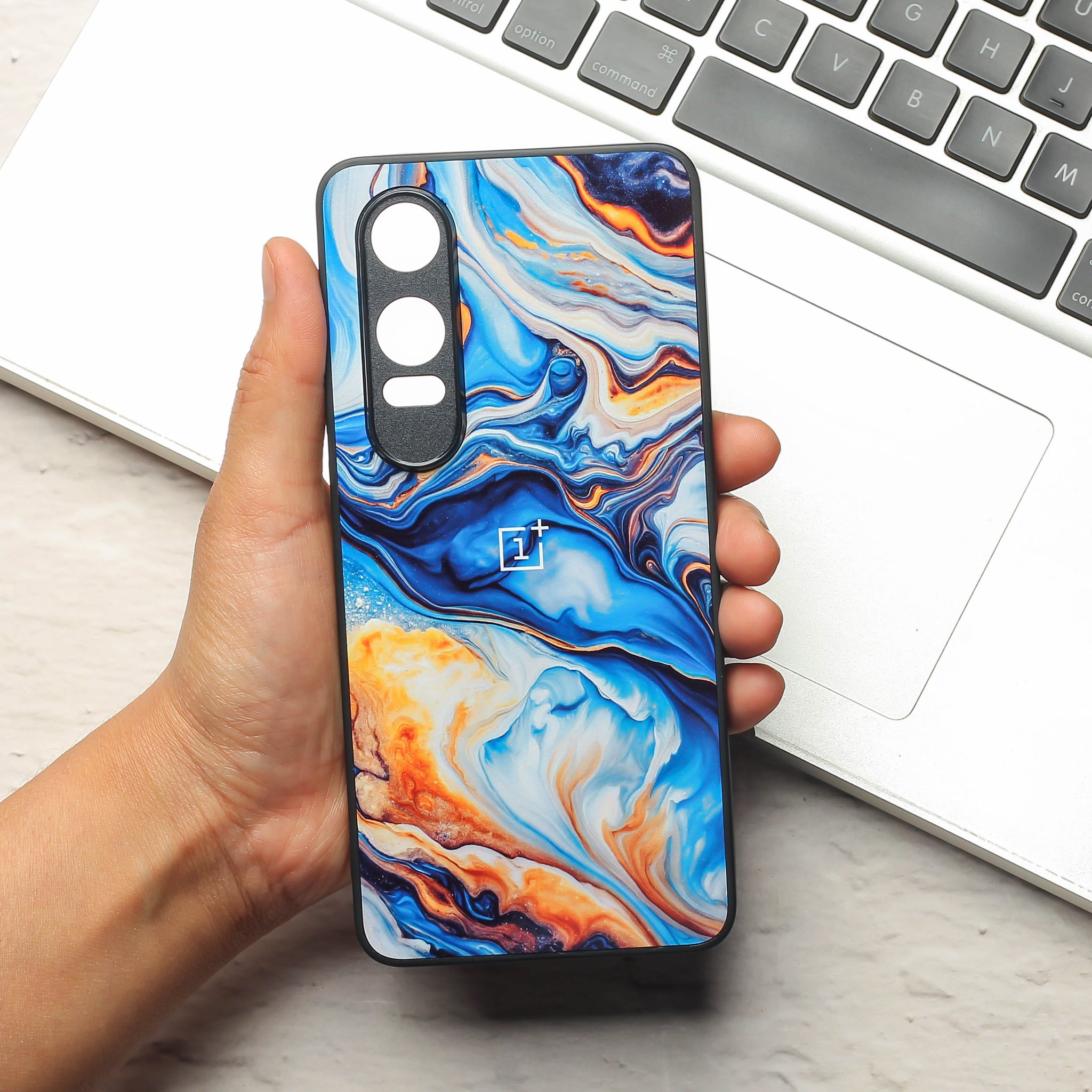 Blue Opulent metal back case for OnePlus Nord CE 4 Lite