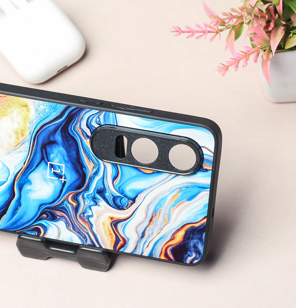 Blue Opulent metal back case for OnePlus Nord CE 4 Lite