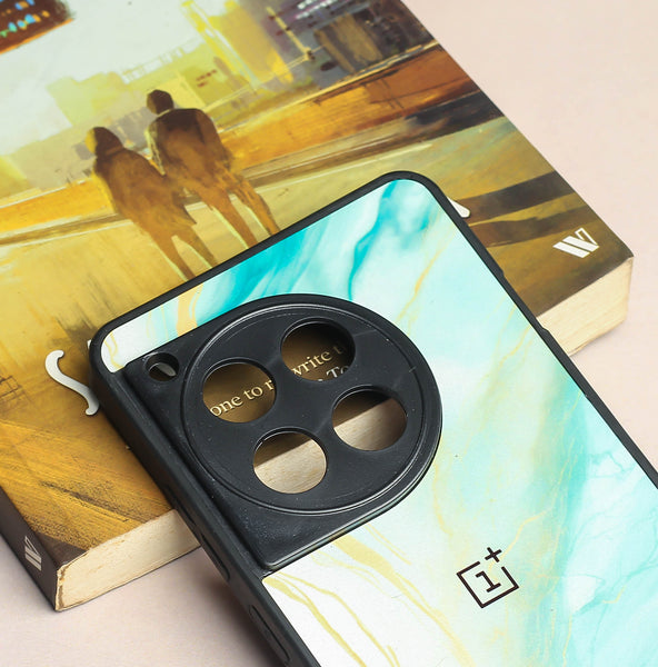 Green Luxe Marble metal back case for OnePlus 12R