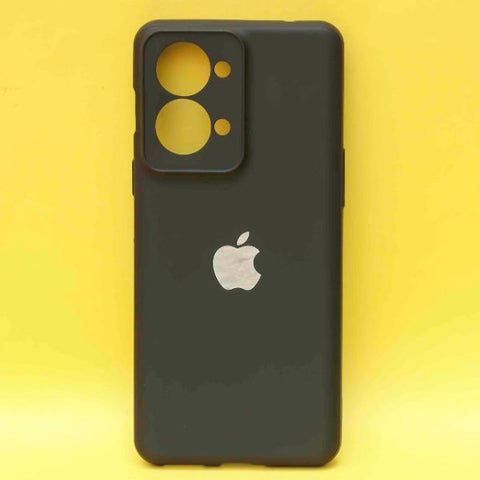 Black Candy Silicone with Apple Logo Case for Oneplus Nord 2T