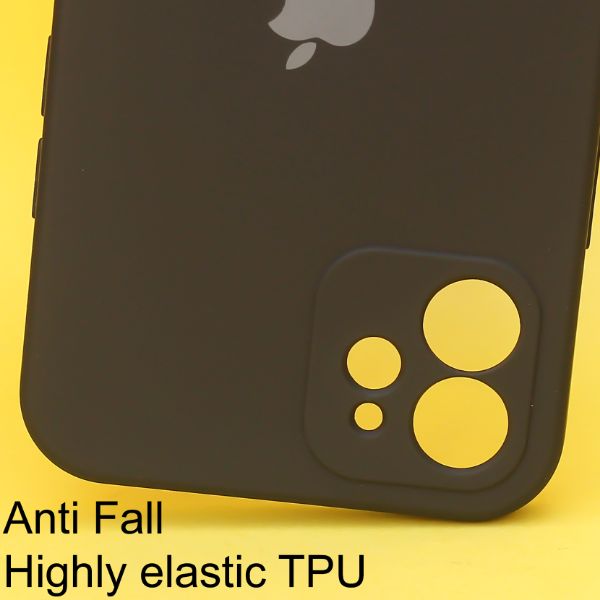 Black Original Camera Safe Silicone case for Apple iphone 12 Mini
