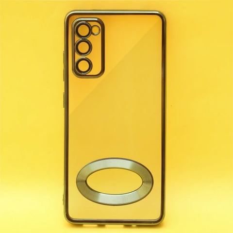 Green 6D Chrome Logo Cut Transparent Case for Samsung S20 FE