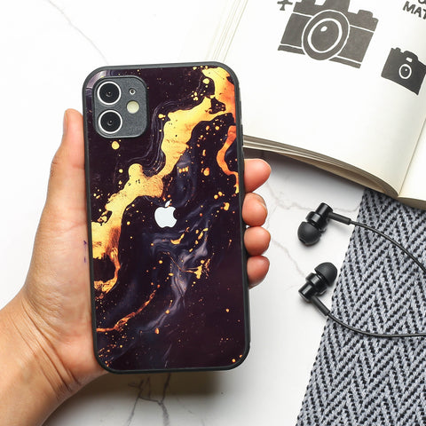 Black Gold Blaze metal back case for Apple Iphone 11