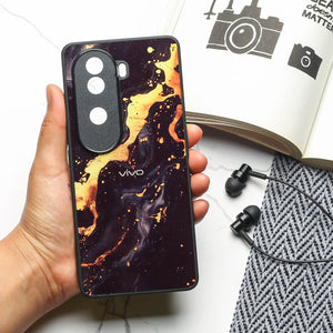 Black Gold Blaze metal back case for Vivo V40e