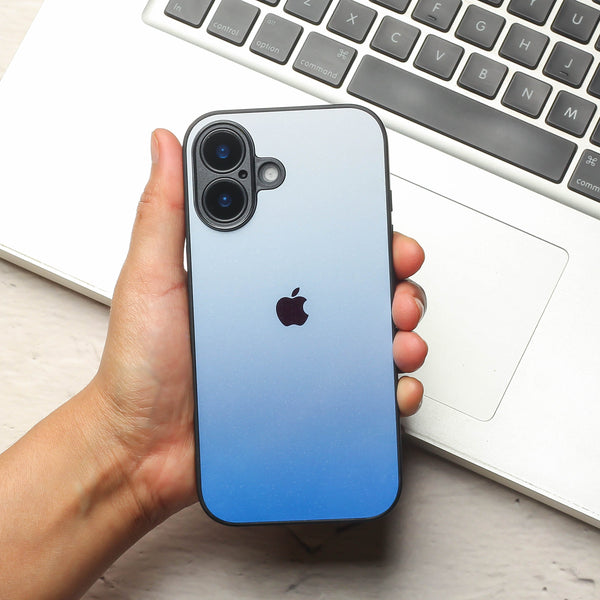 Blue Gradient metal back case for Apple Iphone 17