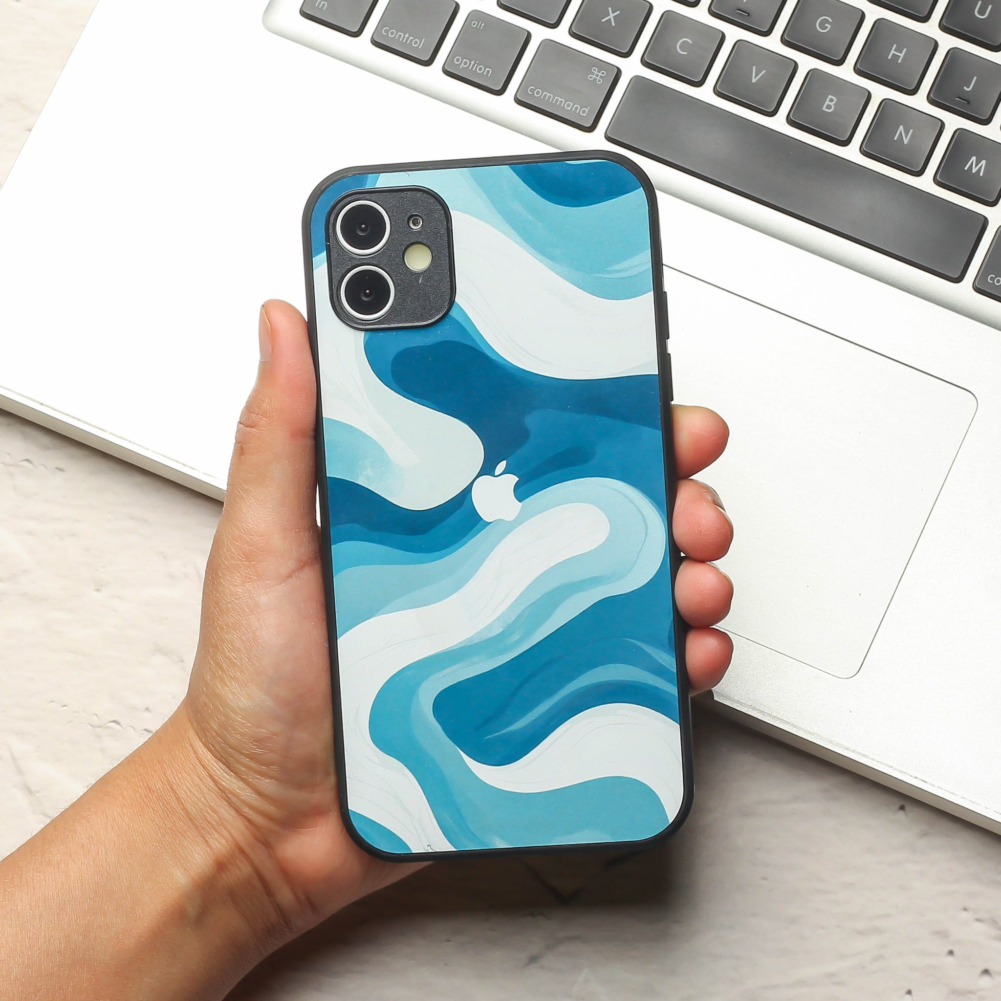 Oceanic Flow metal back case for Apple Iphone 12
