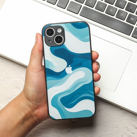 Oceanic Flow metal back case for Apple Iphone 14 Plus