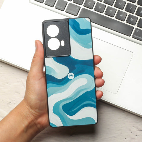 Oceanic Flow metal back case for Moto Edge 50 Fusion