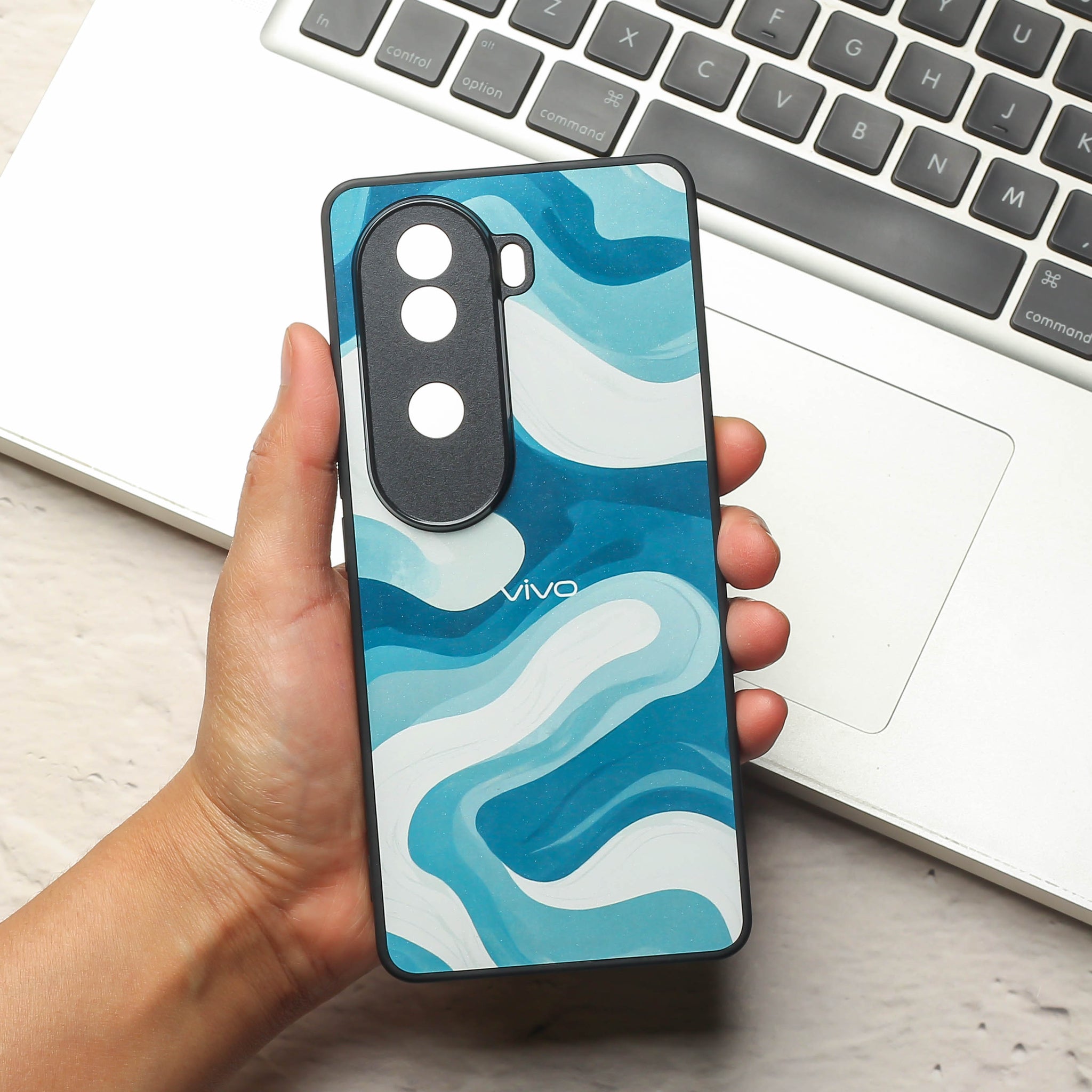 Oceanic Flow metal back case for Vivo V40e