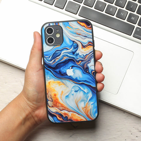 Blue Opulent metal back case for Apple Iphone 12