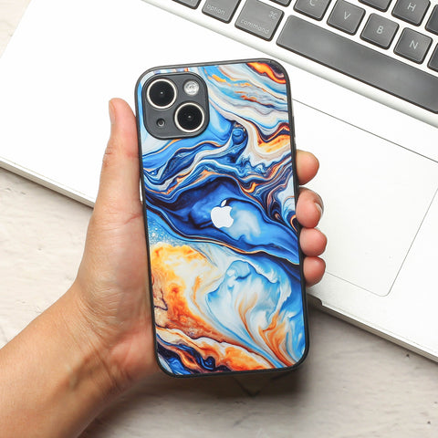 Blue Opulent metal back case for Apple Iphone 14 Plus
