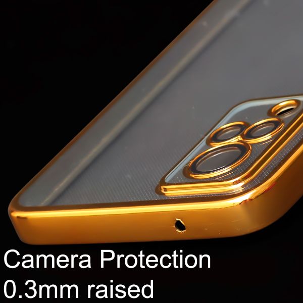 Gold 6D Chrome Logo Cut Transparent Case for Vivo V21