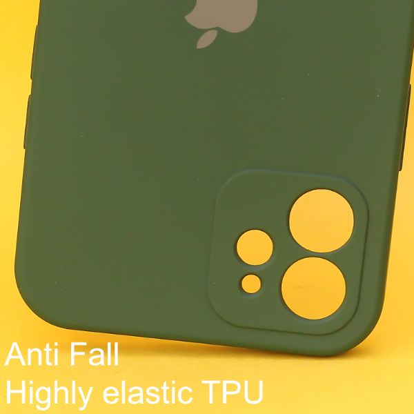 Dark Green Original Camera Silicone case for Apple iphone 12 Mini