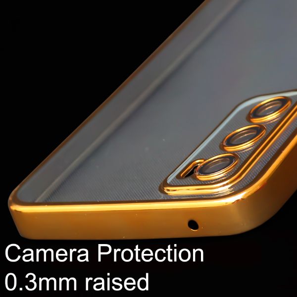 Gold 6D Chrome Logo Cut Transparent Case for Vivo V20 SE