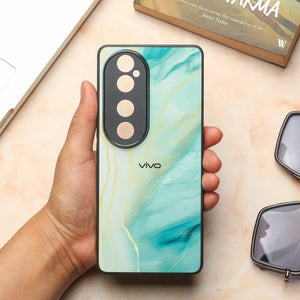Green Luxe Marble metal back case for Vivo V40